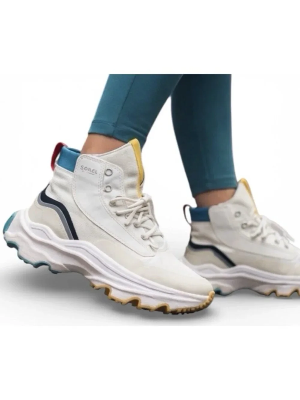 Sorel Kinetic Breakthru Venture Mid Waterproof Boots Women’s 9 White Wore Once
